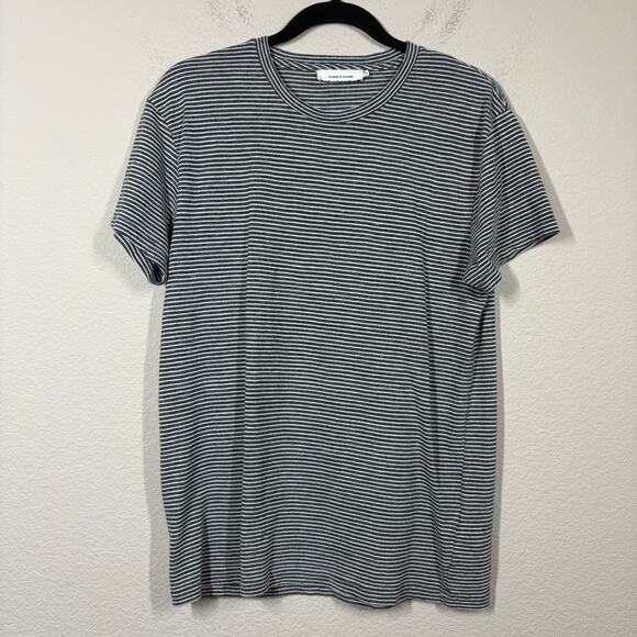 Samsoe Samsoe Mens Size Medium Graham Stripe Short Sleeves T-Shirt Black Jersey - Picture 1 of 7